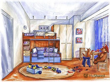 Изобразить интерьер комнаты