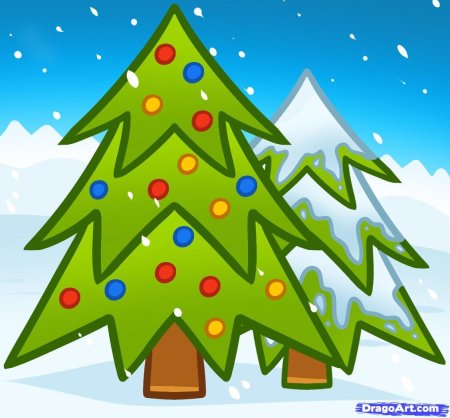 Елочка детский рисунок