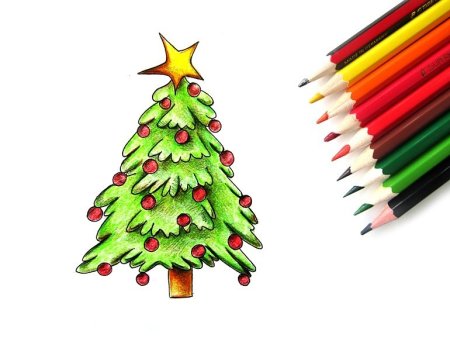 Елка фломастерами