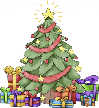 Нарисовать елку новогоднюю