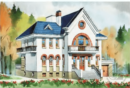 Двухэтажный дом рисунок