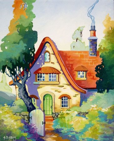 Домик красками