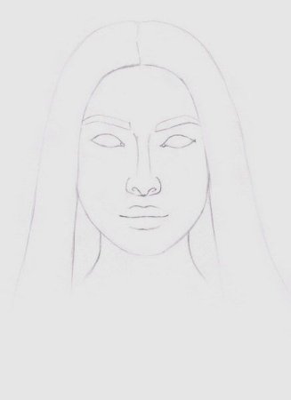 Портрет девочки пошагово