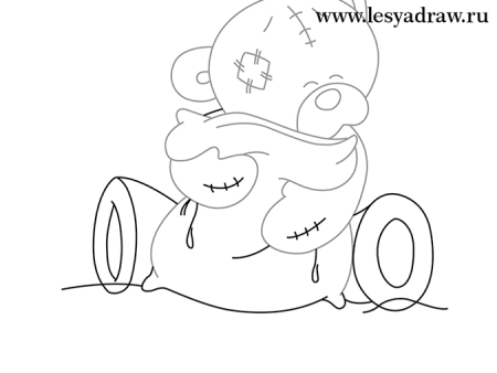 Мишка Тедди рисунок карандашом