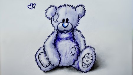 Рисунок ручкой Медвежонок