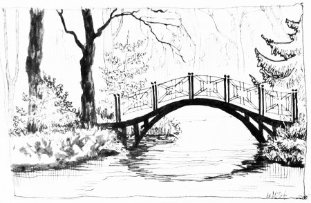 Пейзаж карандашом для срисовки