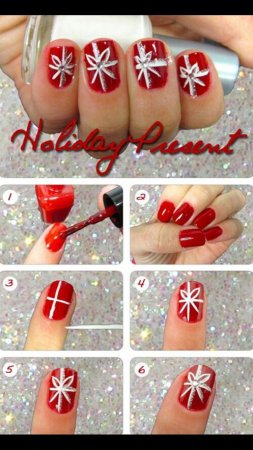 Несложный маникюр на новый год