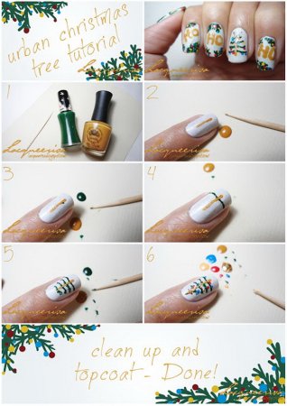 Несложный маникюр на новый год