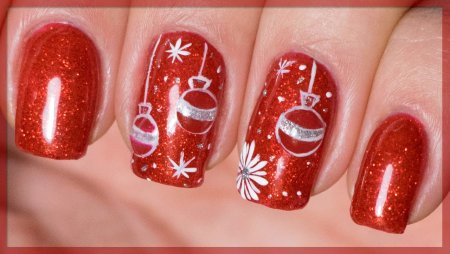 Новогодний маникюр пошагово