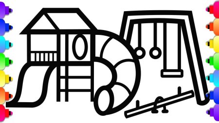 Детская площадка раскраска для детей