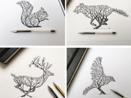 Простые рисунки гелевой ручкой