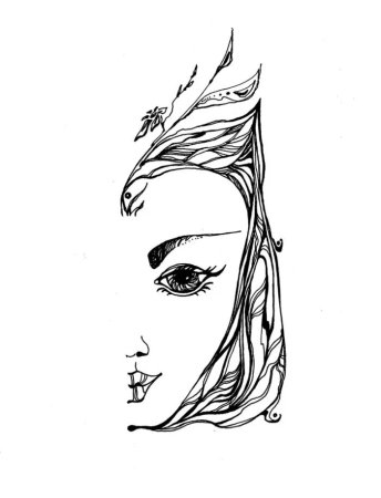 Рисование черной гелевой ручкой