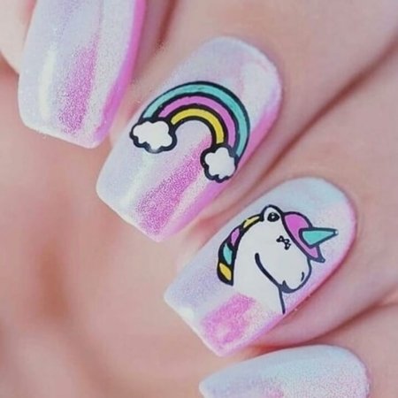 Детский маникюр с бантиками