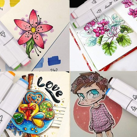 Яркие рисунки маркерами