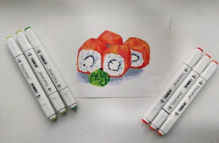 Рисование скетчей маркерами