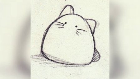 Лёгкий рисунок котёнка для срисовки