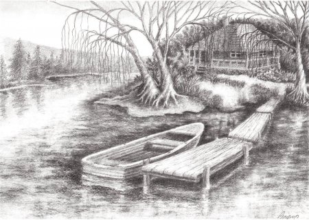 Картины карандашом природа