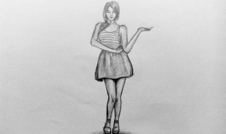 Рисунок человека в полный рост карандашом