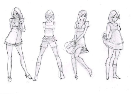 Стили рисования в полный рост