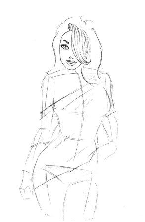 Модные девочки карандашом