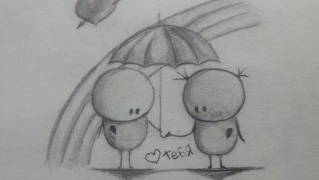 Рисунки простым карандашом про любовь