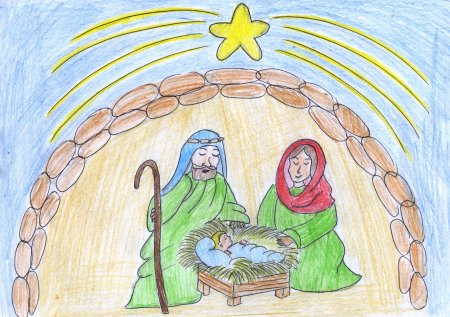 Рисунок Рождество Христово для детей