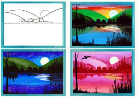 Пейзаж гуашью для начинающих