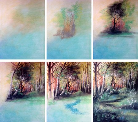 Этапы рисования пейзажа акварелью