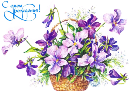 Открытки с фиалками