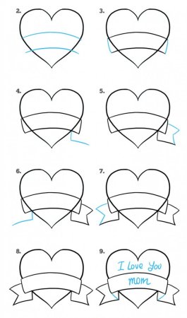 Рисунки для срисовки сердечки