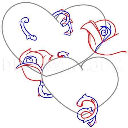 Учиться рисовать карандашом сердечки