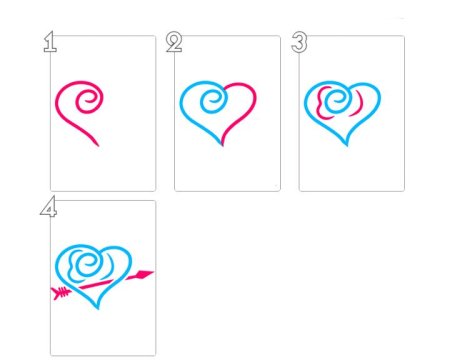Несложные рисунки для мамы с сердечками