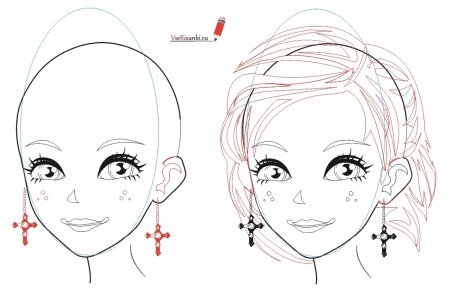 Девочка рисунок карандашом поэтапно