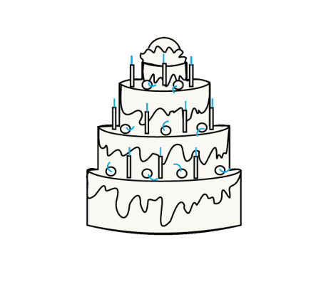 Рисунки для срисовкилегкие тортик