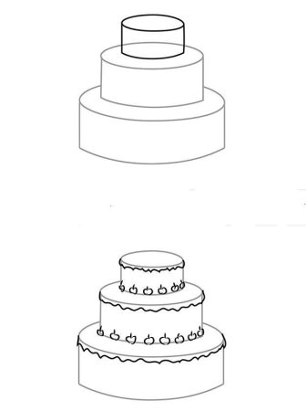 Как нарисовать торт
