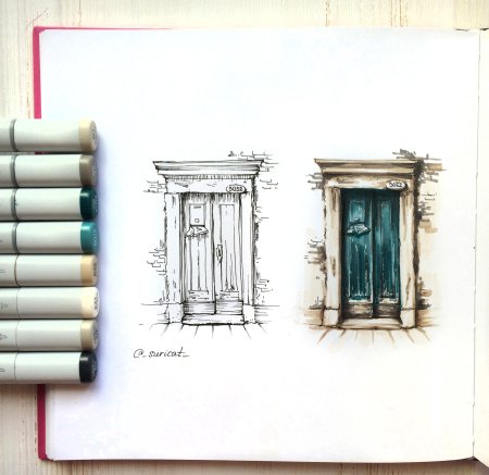 Скетчи маркерами для начинающих