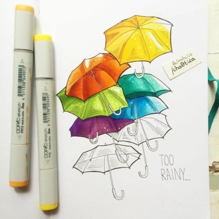 Легкий скетч маркерами