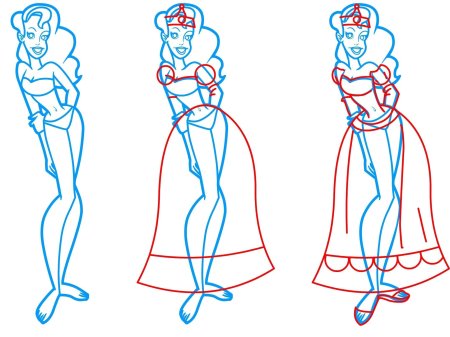 Рисунки свадебных платьев легкие