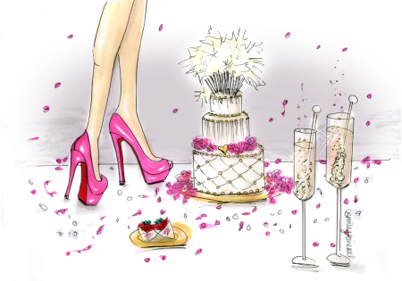 Модные иллюстрации день рождения