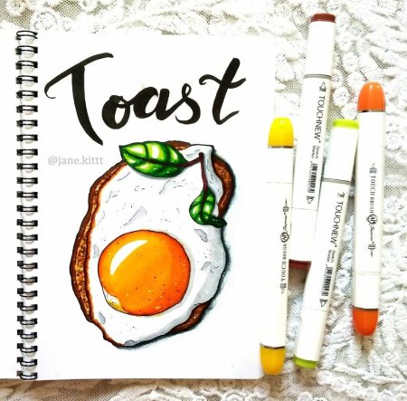 Поэтапное рисование маркерами