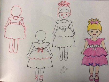 Пошаговый рисунок девочки