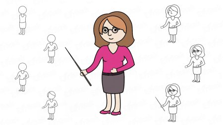 Схема рисования причесок