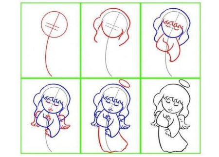 Девочка рисунок пошагово
