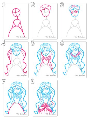 Как нарисовать портрет девушки поэтапно