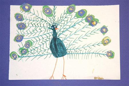 Детский рисунок павлина