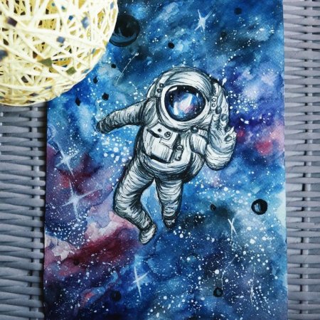 Рисунок ко Дню космонавтики несложный