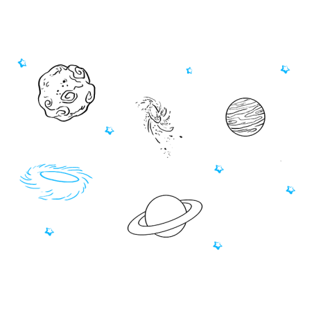 Рисунок космоса карандашом для срисовки