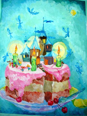 Детские рисунки акварелью