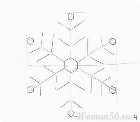 Нарисовать снежинку карандашом на а4