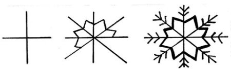 Схемы рисования снежинок для детей